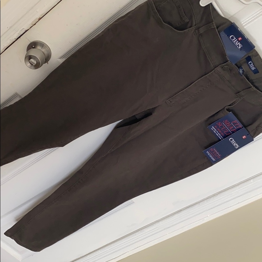 Chaps Denim Slimming Fit Denim - Olive